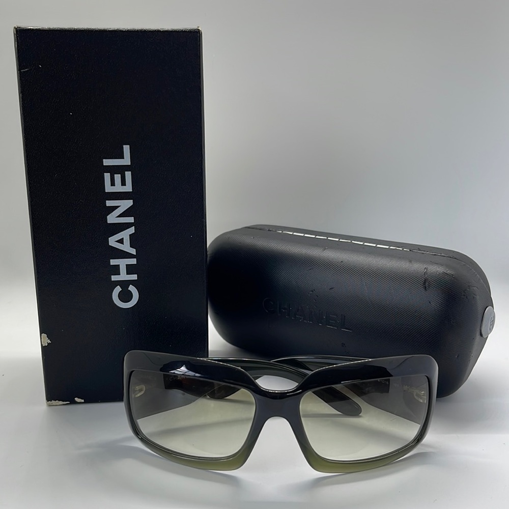 Chanel green sunglasses w/ gradient tint